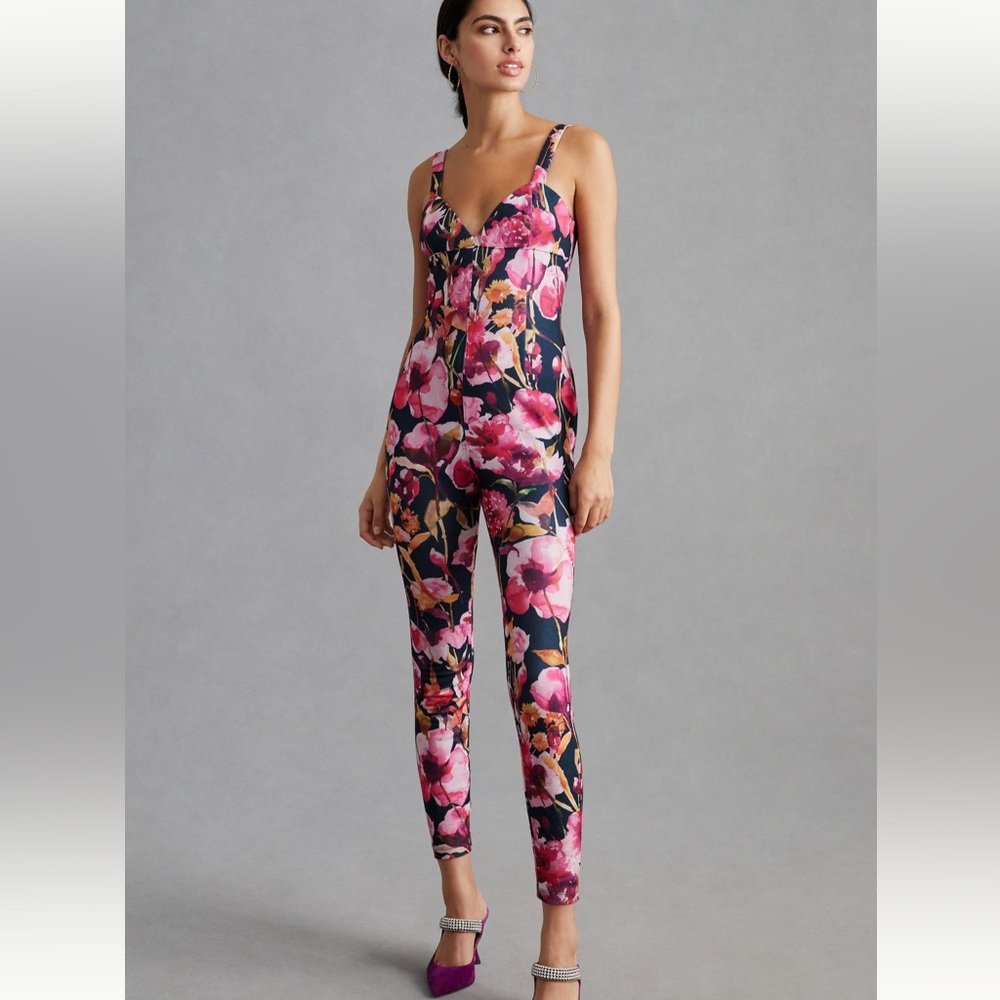 Anthro Floral Sweetheart Jumpsuit